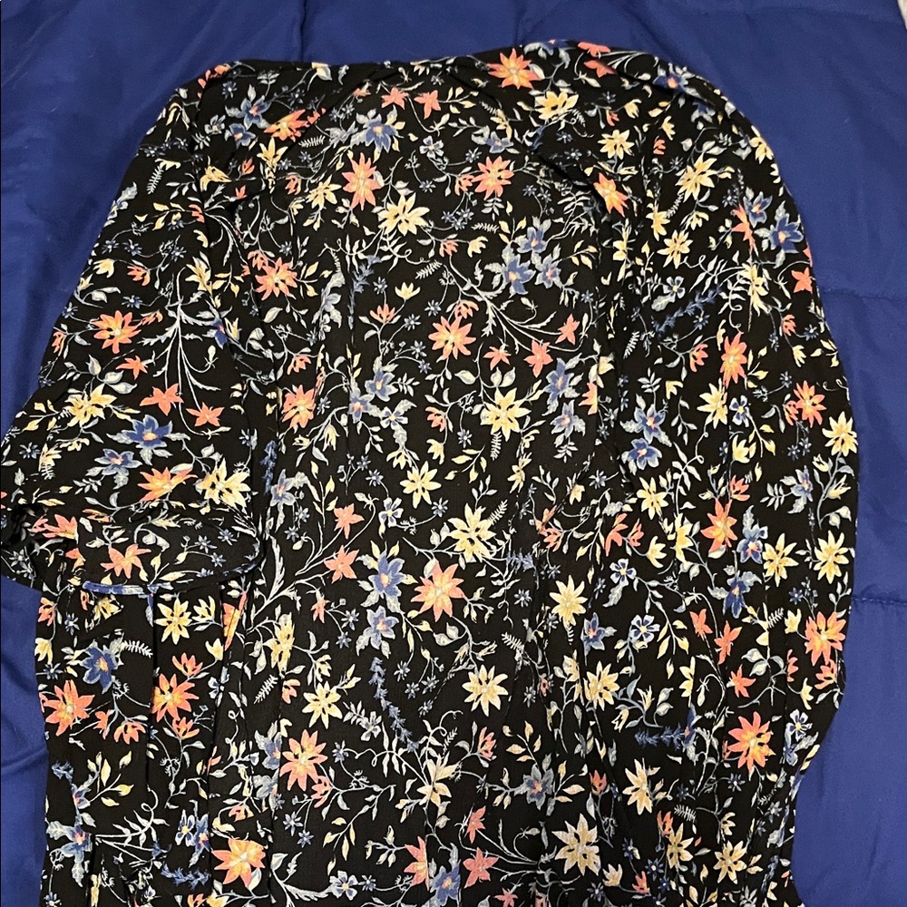 Floral Black Blouse